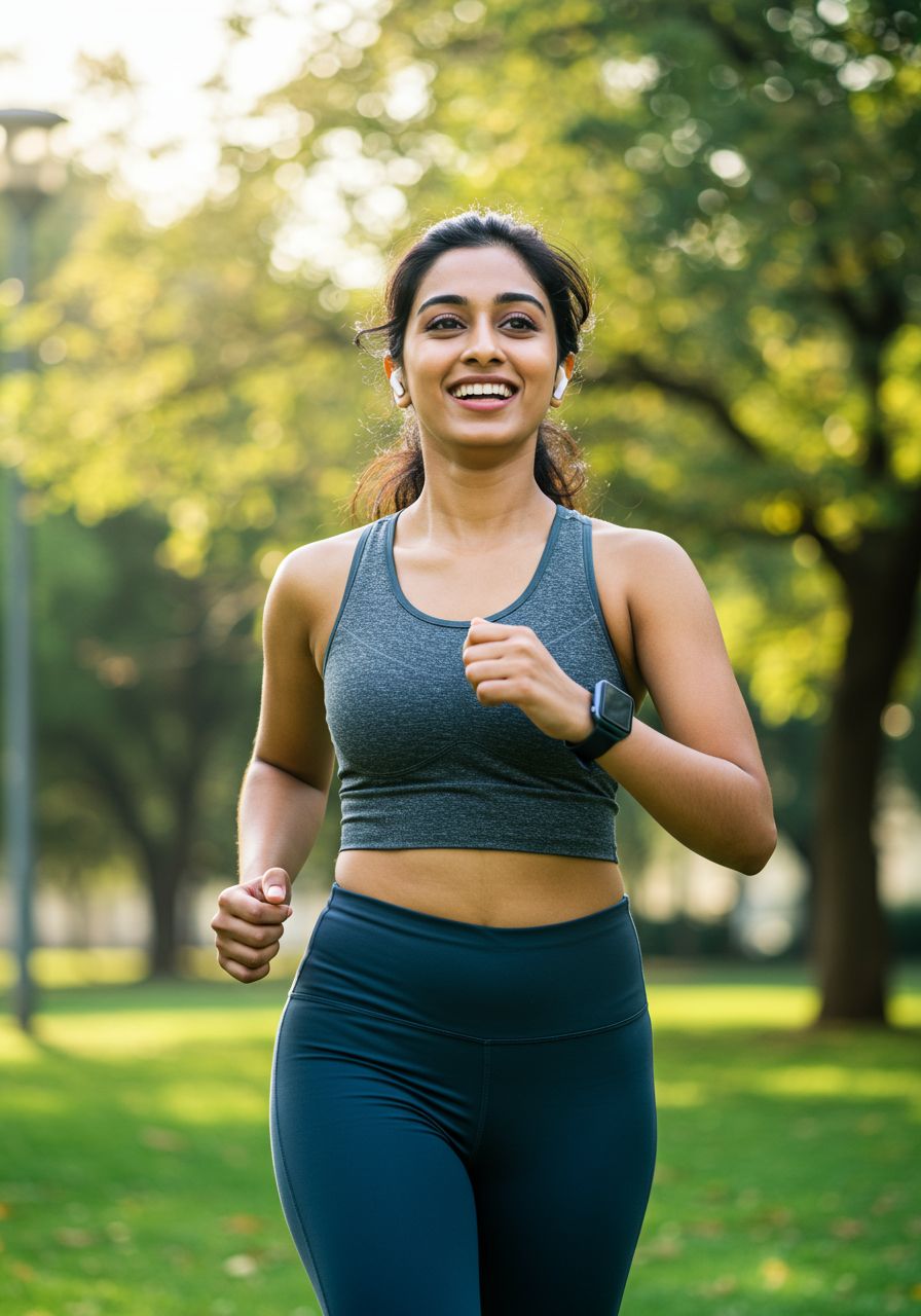 Woman jogging in park